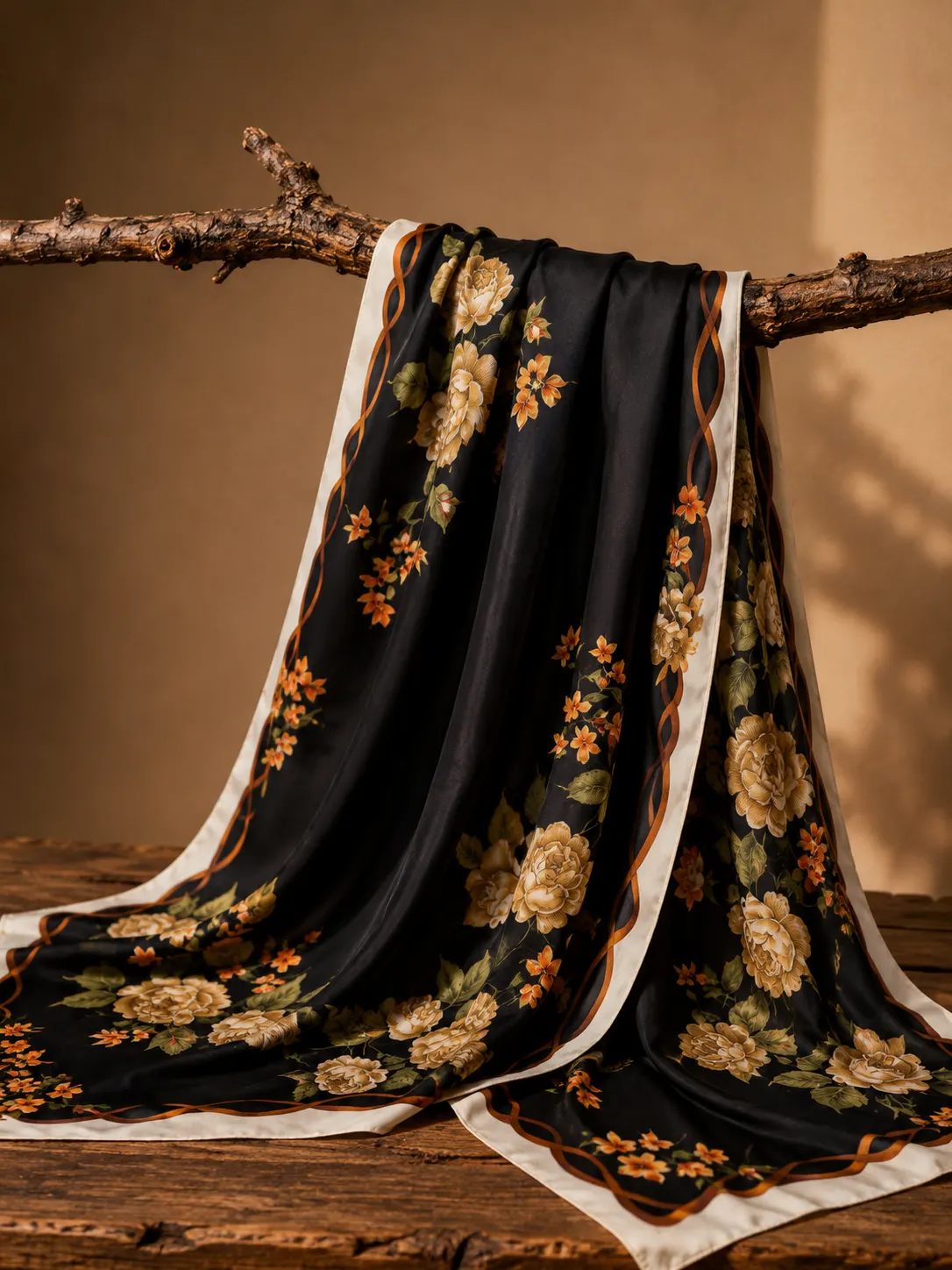 The Midnight Garden Silk Scarf