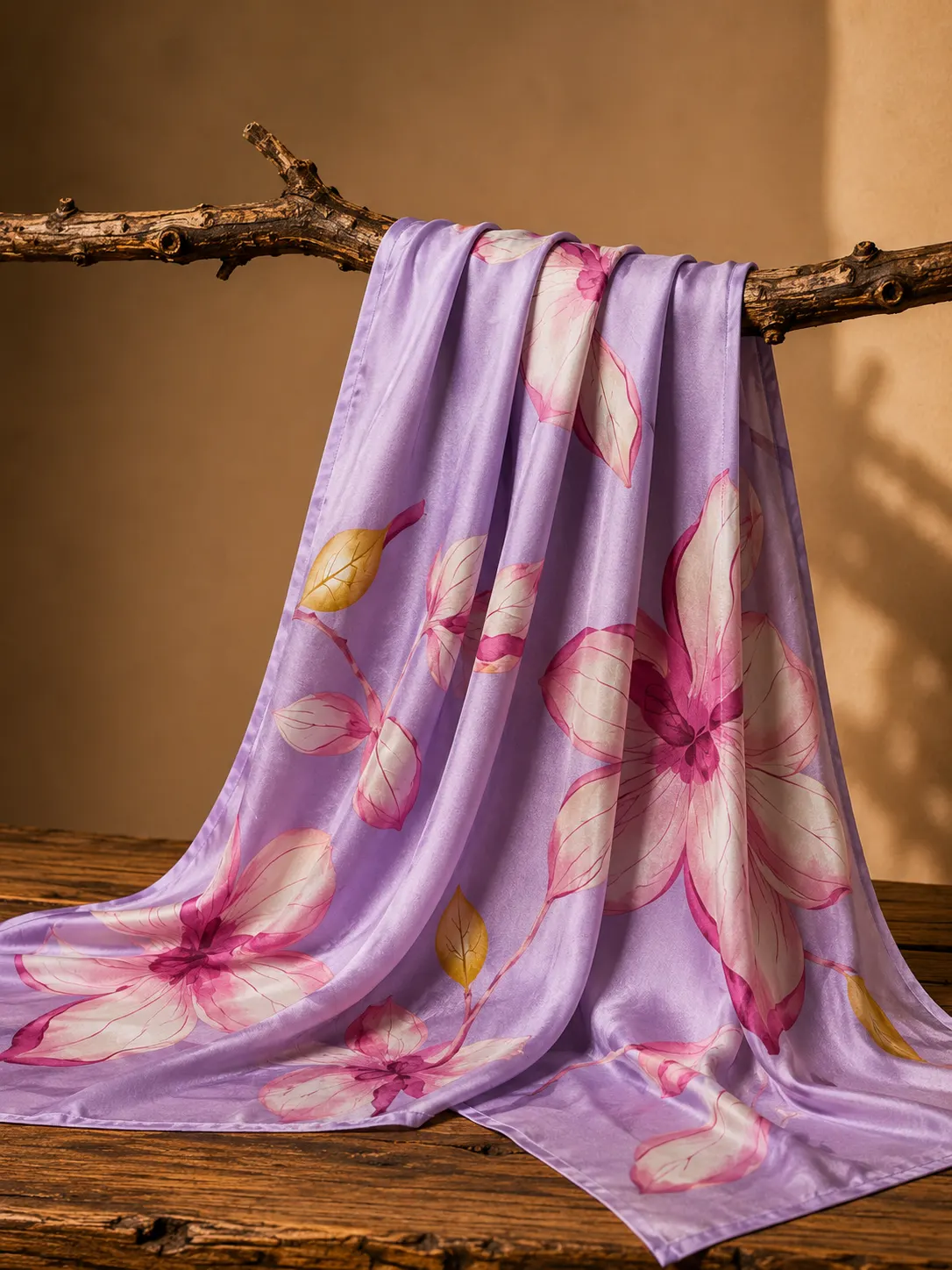 The Lavender Blossom Silk Scarf