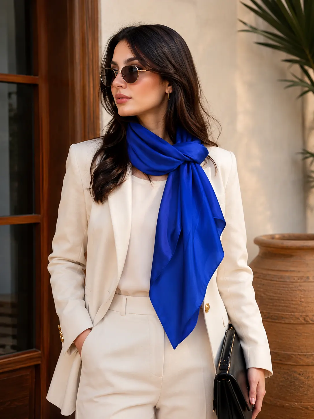 The Royal Azure Silk Scarf