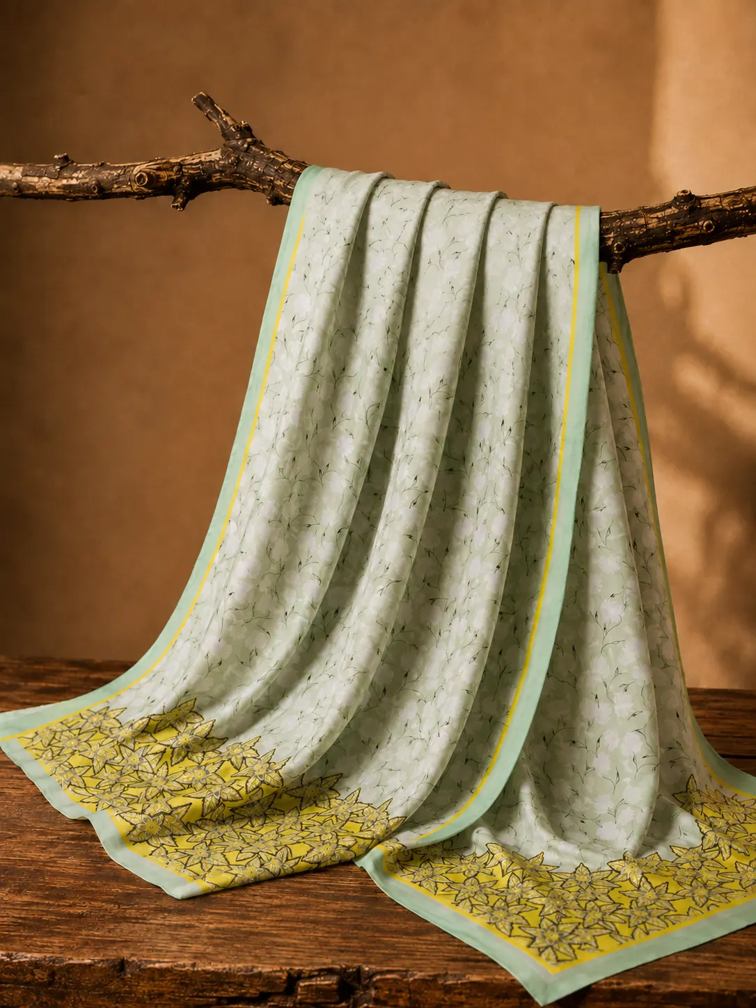 The Mint Blossom Silk Scarf
