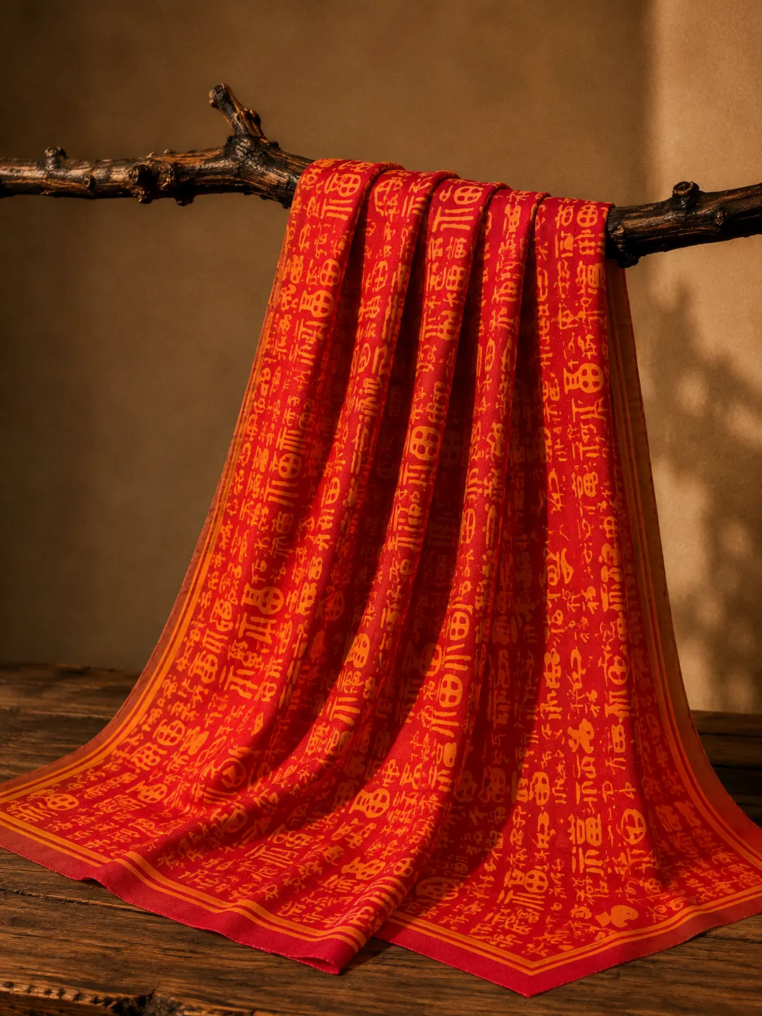 The Imperial Crimson Silk Scarf