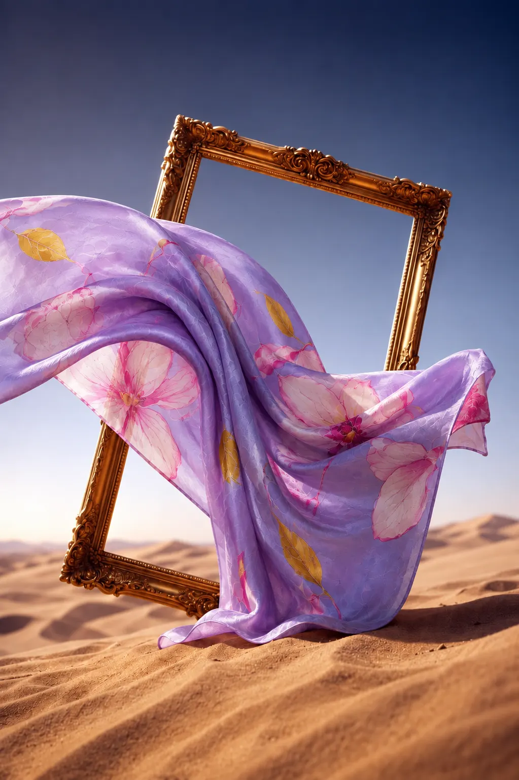 The Lavender Blossom Silk Scarf