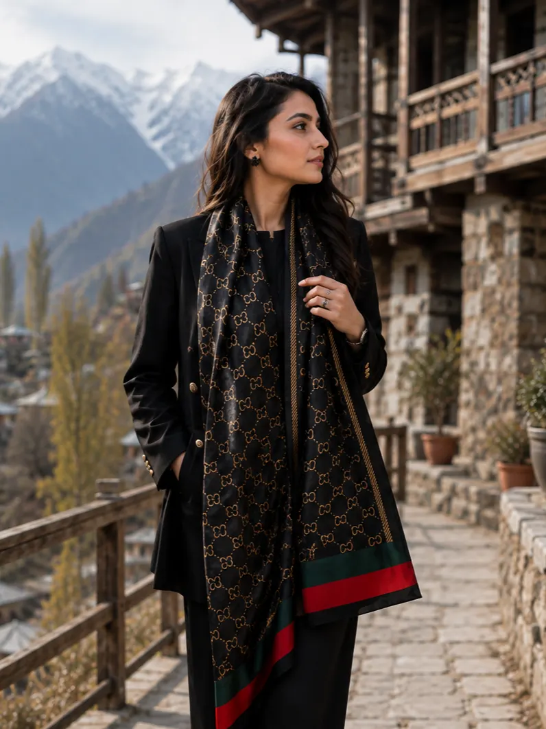 The Noir Heritage Silk Scarf